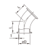 4116-BPE DT17 Elbow 45° Clamp Ends 