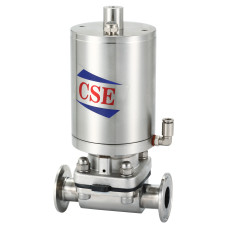 BI2WC-BPE Pneumatic Diaphragm Valve NC Type With SS304 Upper Body+  2-Way Clamp Ends+PTFE/EPDM  Seat